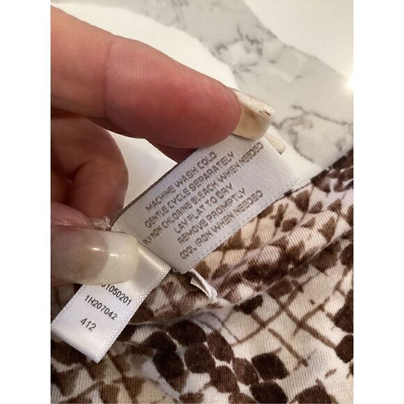 Chico’s Womens Animal Print Shift Dress Sz 2 Stretch Brown - Picture 7 of 9